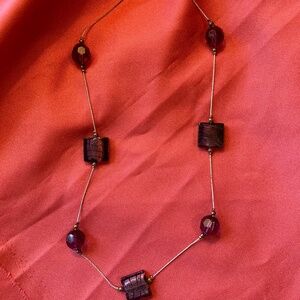 Fashion Necklace with Purple Beads